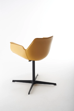 NITA A CR - With 4-spoke base tanned leather chair with armrests by SOFTLINE 1979 - view 3